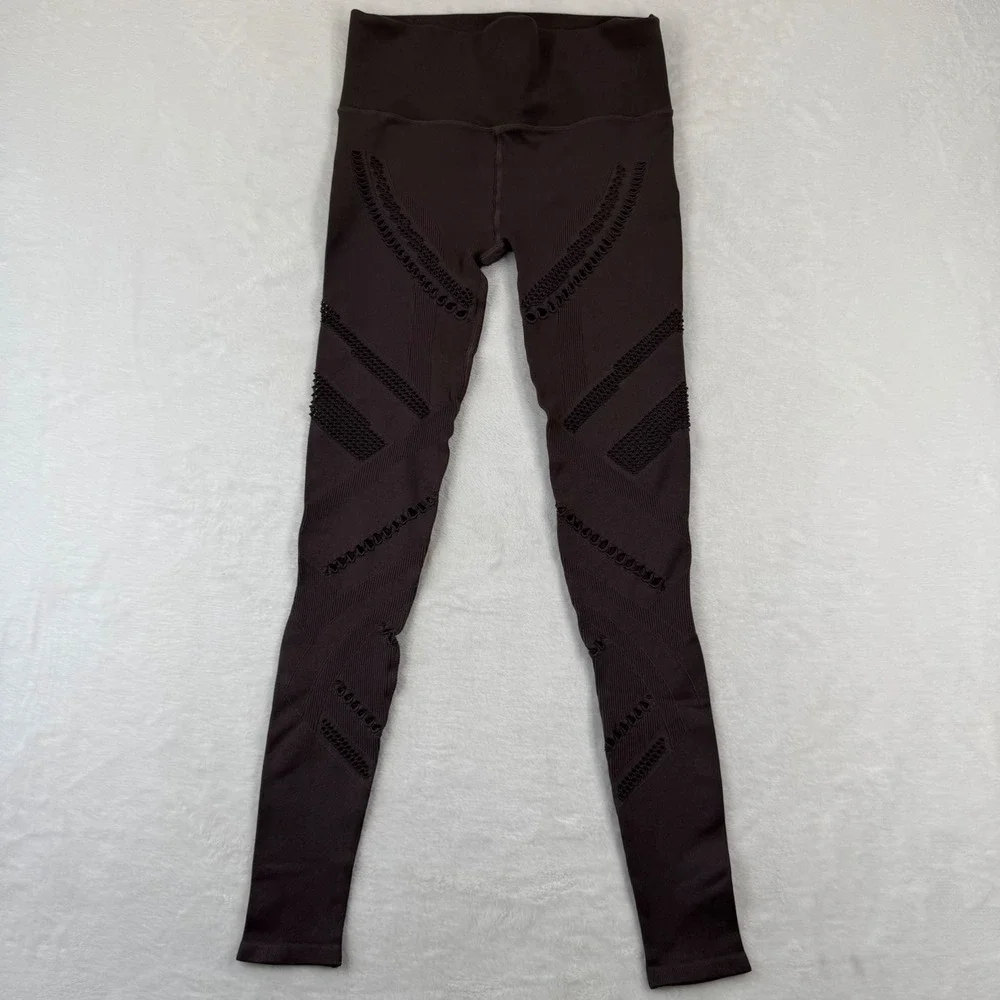 Alo Yoga Womens Seamless High-Waist Radiance Legging Dark Plum Espresso Size‎ M